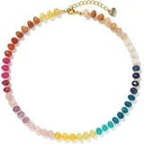 Gemstone Beaded Necklace for Women Colorful Natural Stone Freshwater Pearl Surfer Beach Rainbow N... | Walmart (US)