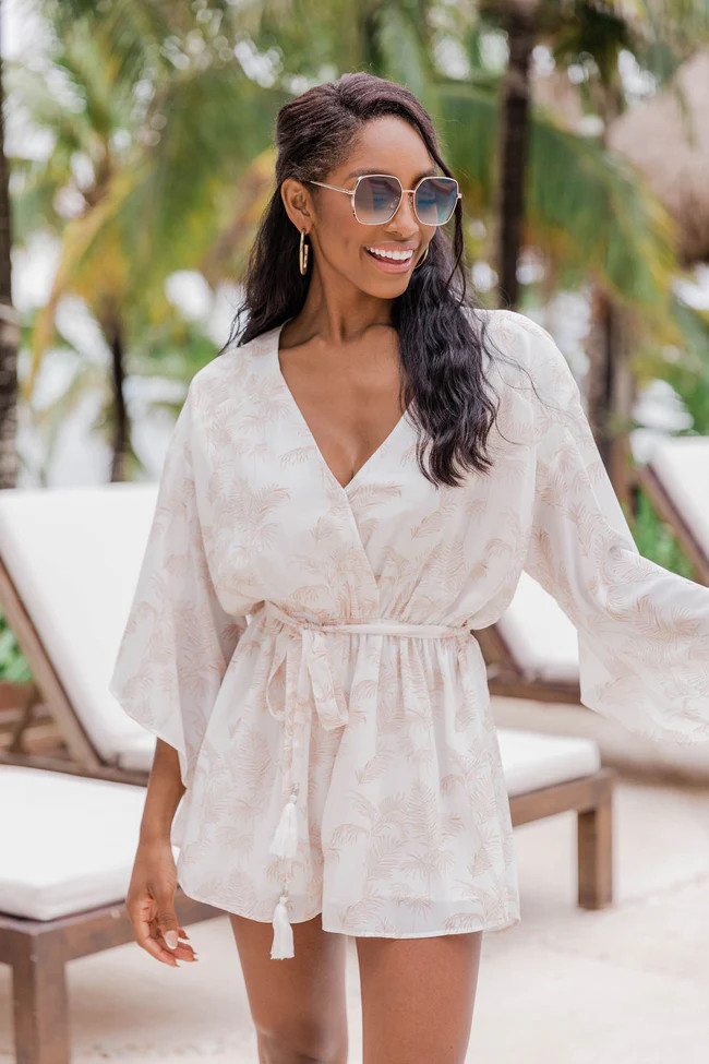Trusting In You Printed Ivory Dress Romper | The Pink Lily Boutique