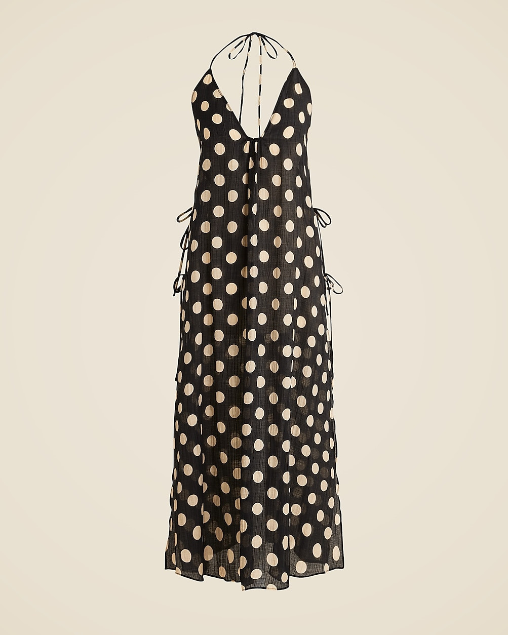 Crinkle side-tie dress in dot print | J. Crew US