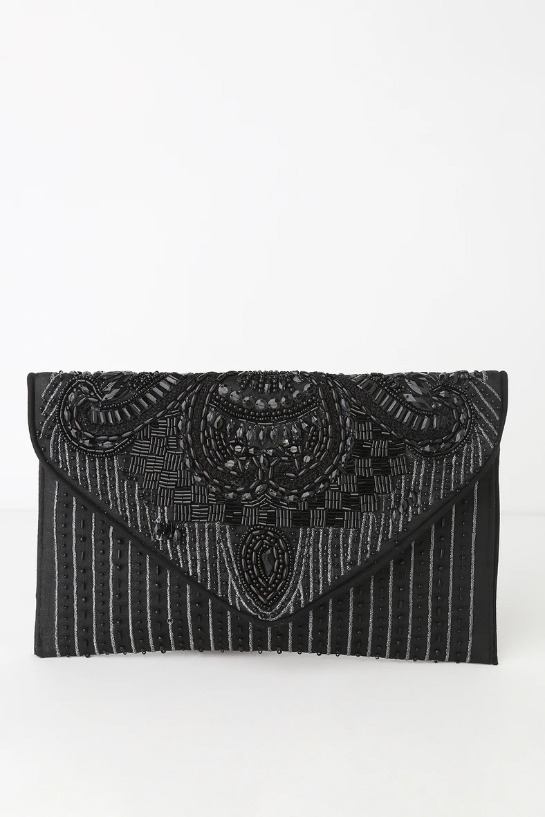 Constantinople Black Beaded Clutch | Lulus
