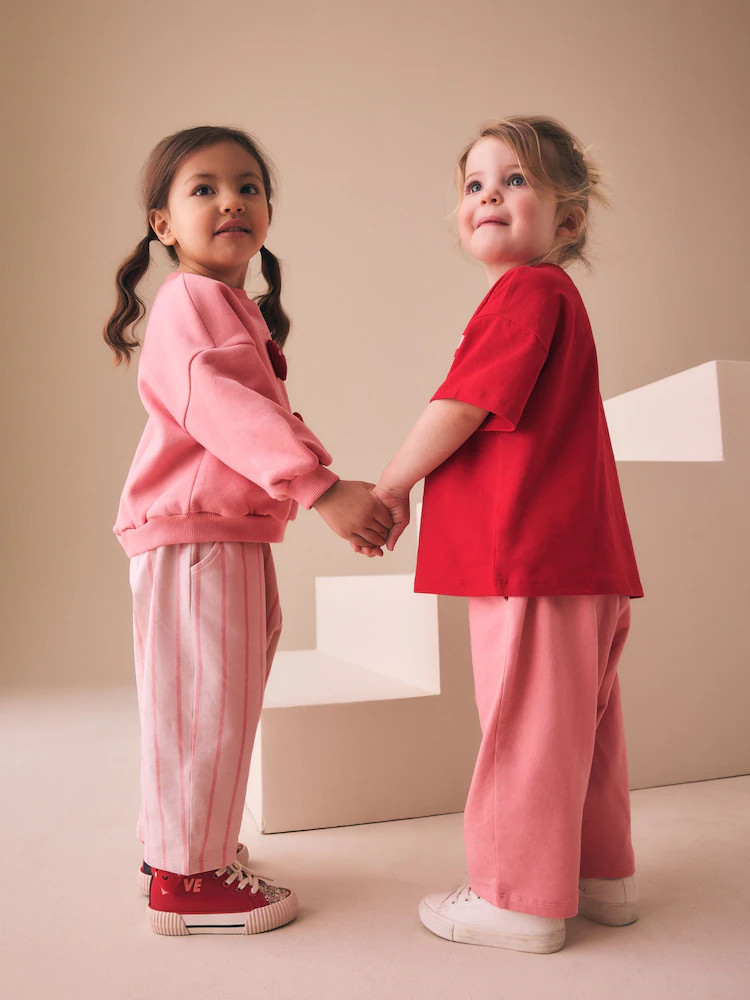 Pink Hearts Top & Trousers Set 2 Pack (3mths-7yrs) | Next US