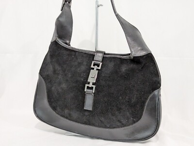 Gucci Jackie Suede Leather Black Shoulder Hand Bag 001 3306 Authentic | eBay US