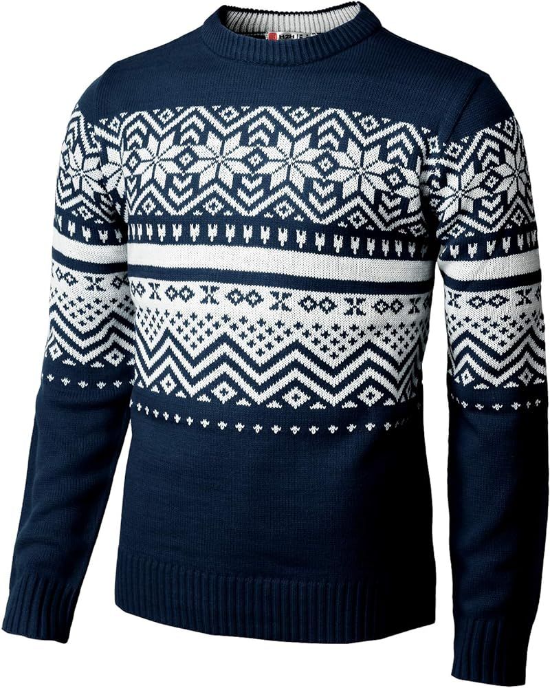 H2H Mens Casual Slim Fit Knitted Yarn Ugly Christmas Sweaters Holiday Party | Amazon (US)