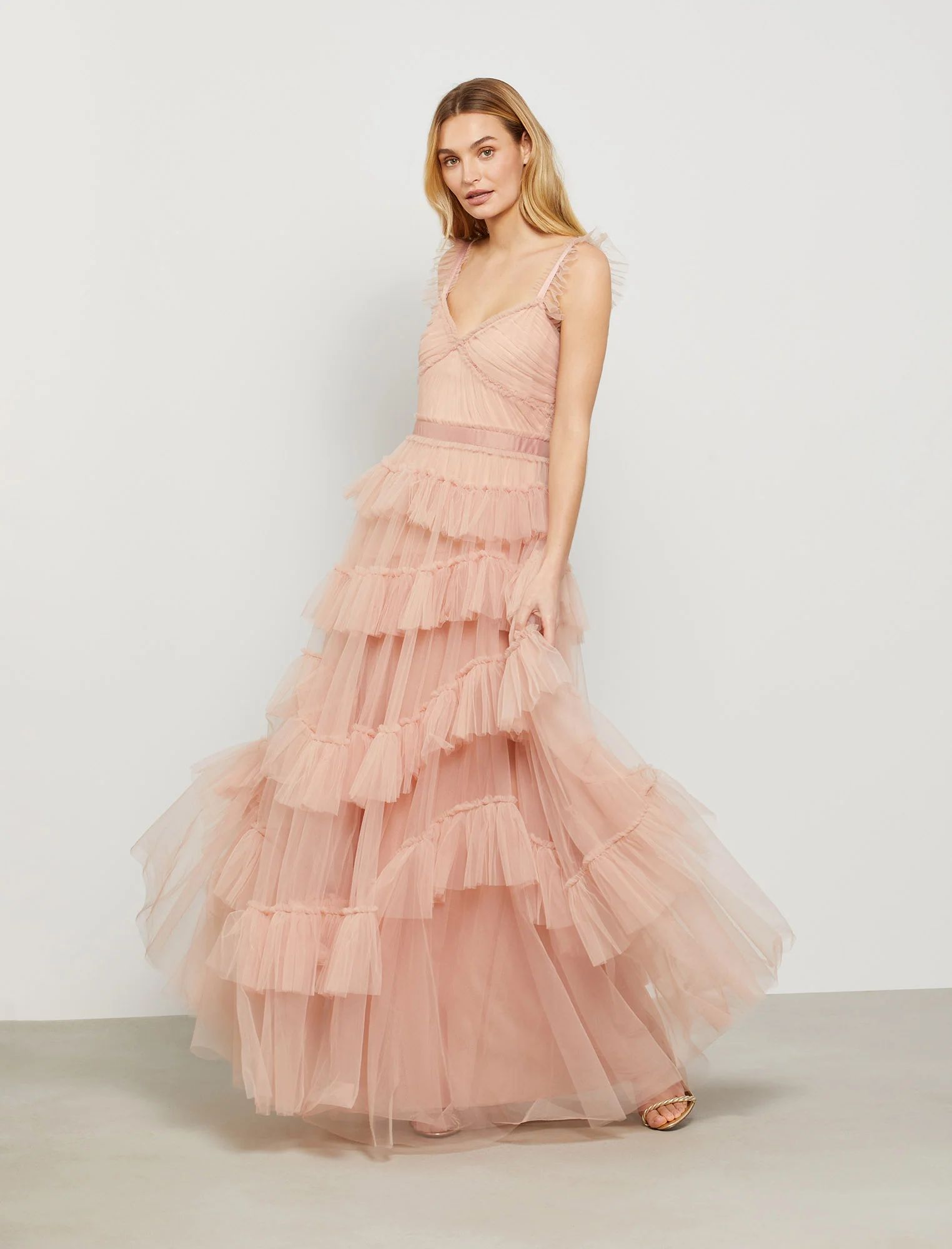 Luna Ruffled Evening Dress | BCBG Max Azria 