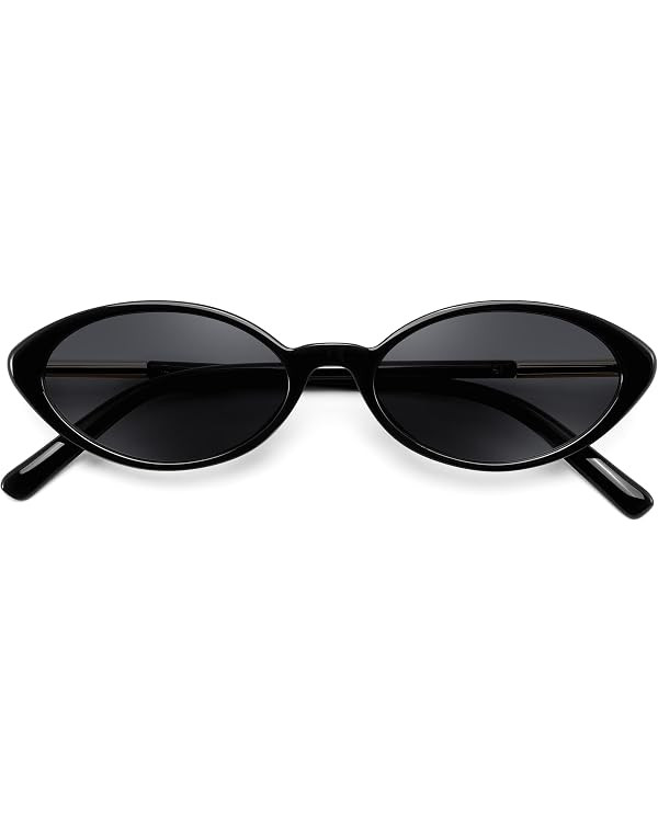 FEISEDY Retro Oval Cat Eye Sunglasses for Women Trendy 90s Narrow Shades Chic Y2K Sunnies B0435 | Amazon (US)