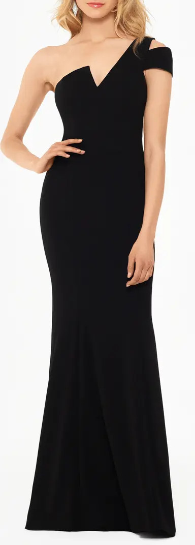 One-Shoulder Scuba Crepe Gown | Nordstrom