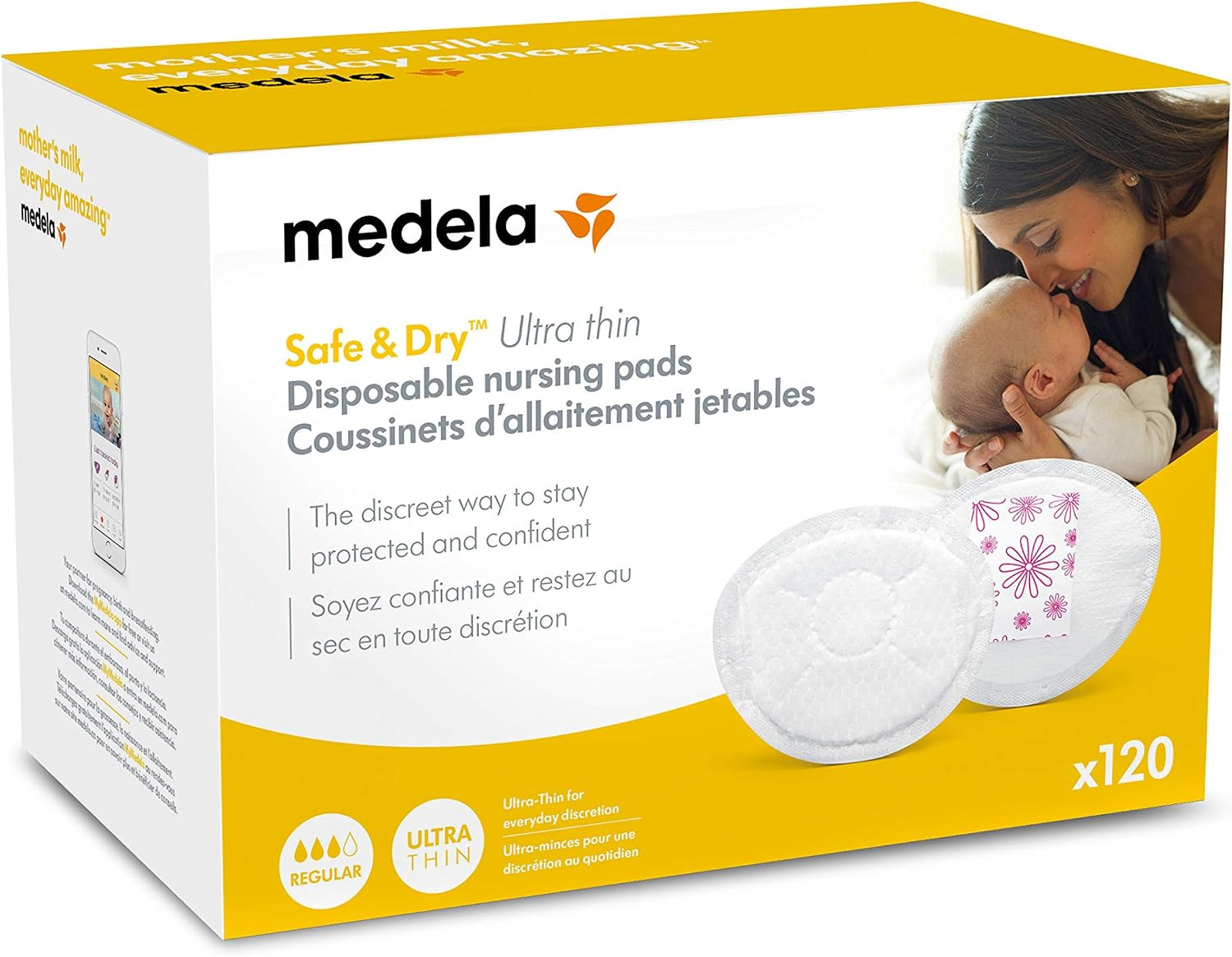 Medela Safe & Dry Ultra Thin Disposable Nursing Pads, 120 Count Breast Pads for Breastfeeding, Le... | Amazon (CA)