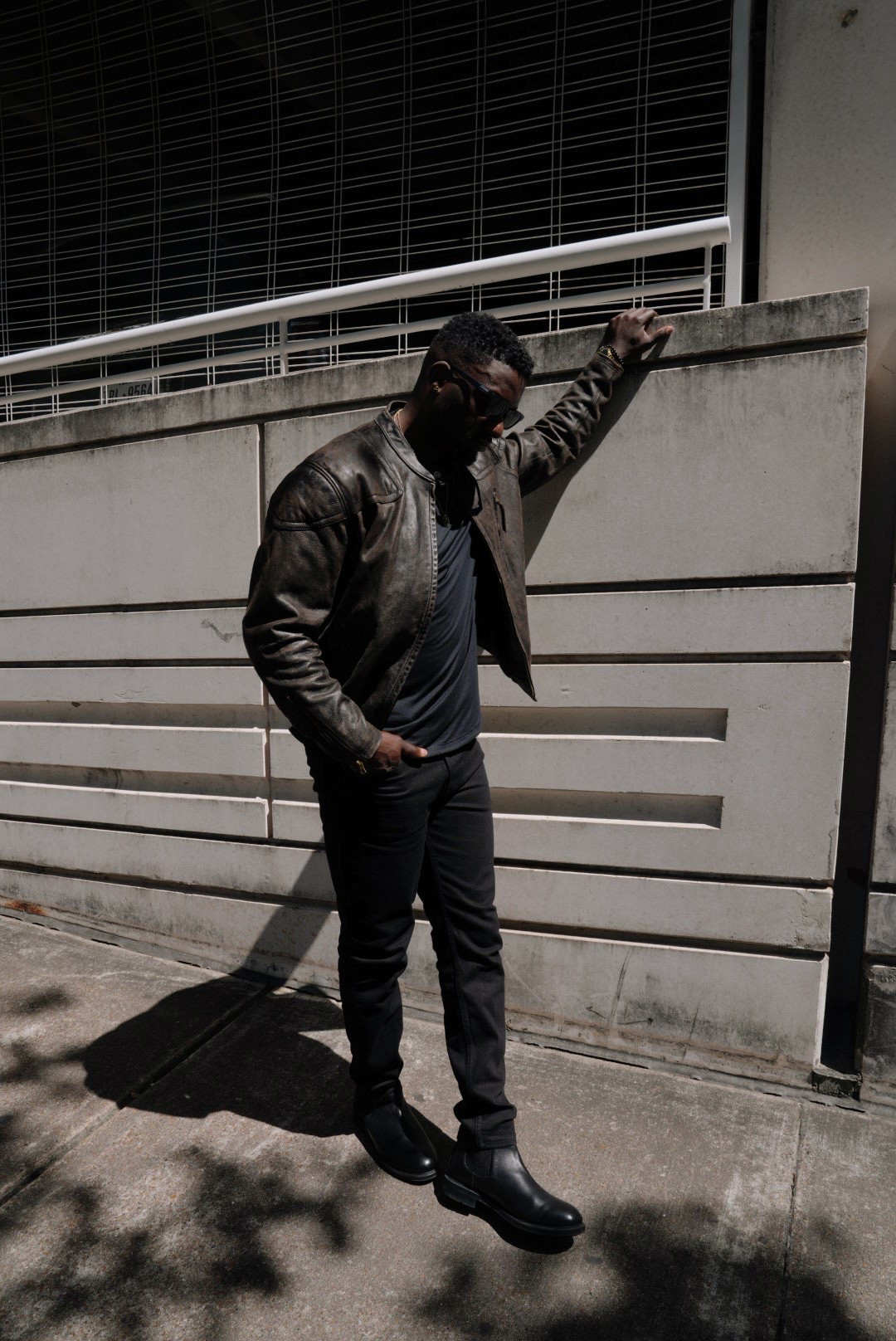 Casual dark tones outfit. Black over brown moto jacket, jeans and black Chelsea boots

#LTKootd #LTKMens #LTKgrwm
