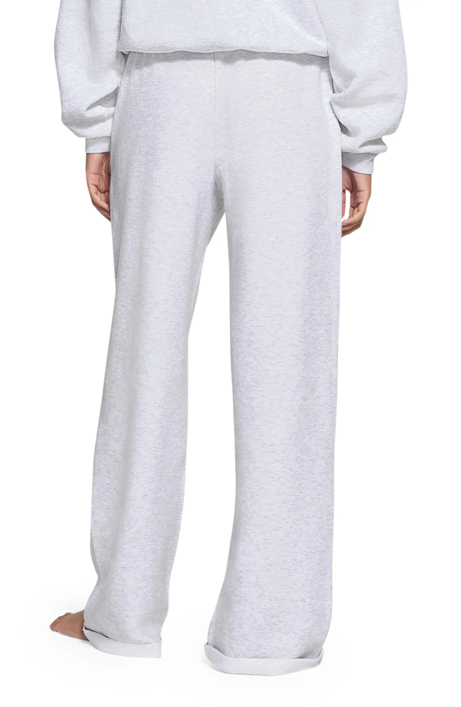 Cotton Blend Fleece Classic Straight Leg Pants | Nordstrom
