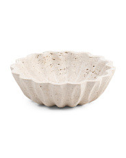 10in Fluted Travertine Stone Bowl | TJ Maxx