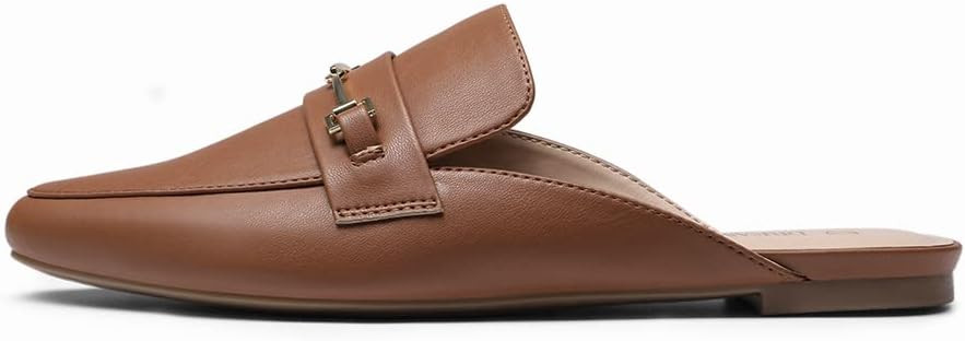 DREAM PAIRS Women's Flat Mules Buckle Pointed Toe Backless Slip on Slides Loafer Shoes | Amazon (US)