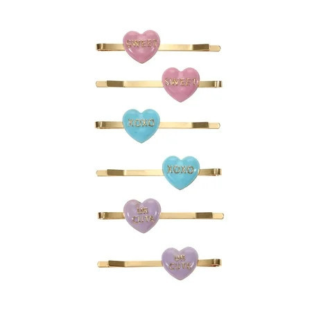 Way to Celebrate Valentine's Day 6 Piece Heart Hairclip | Walmart (US)