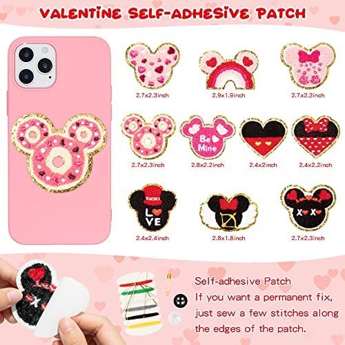 10Pcs Valentines Day Self Adhesive Patches Cute Mouse Shape Chenille Embroidered Applique Accesso... | Amazon (CA)