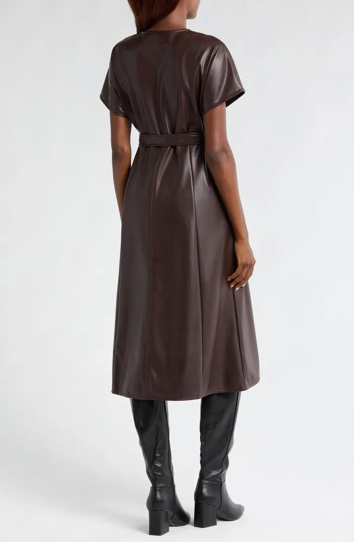 Faux Leather Midi Dress | Nordstrom