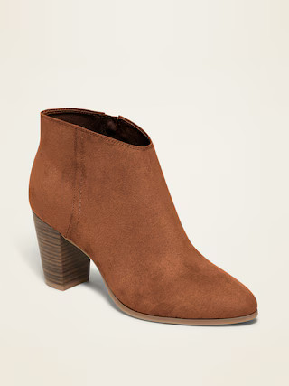 Faux-Suede High-Heel Booties for Women | Old Navy (US)
