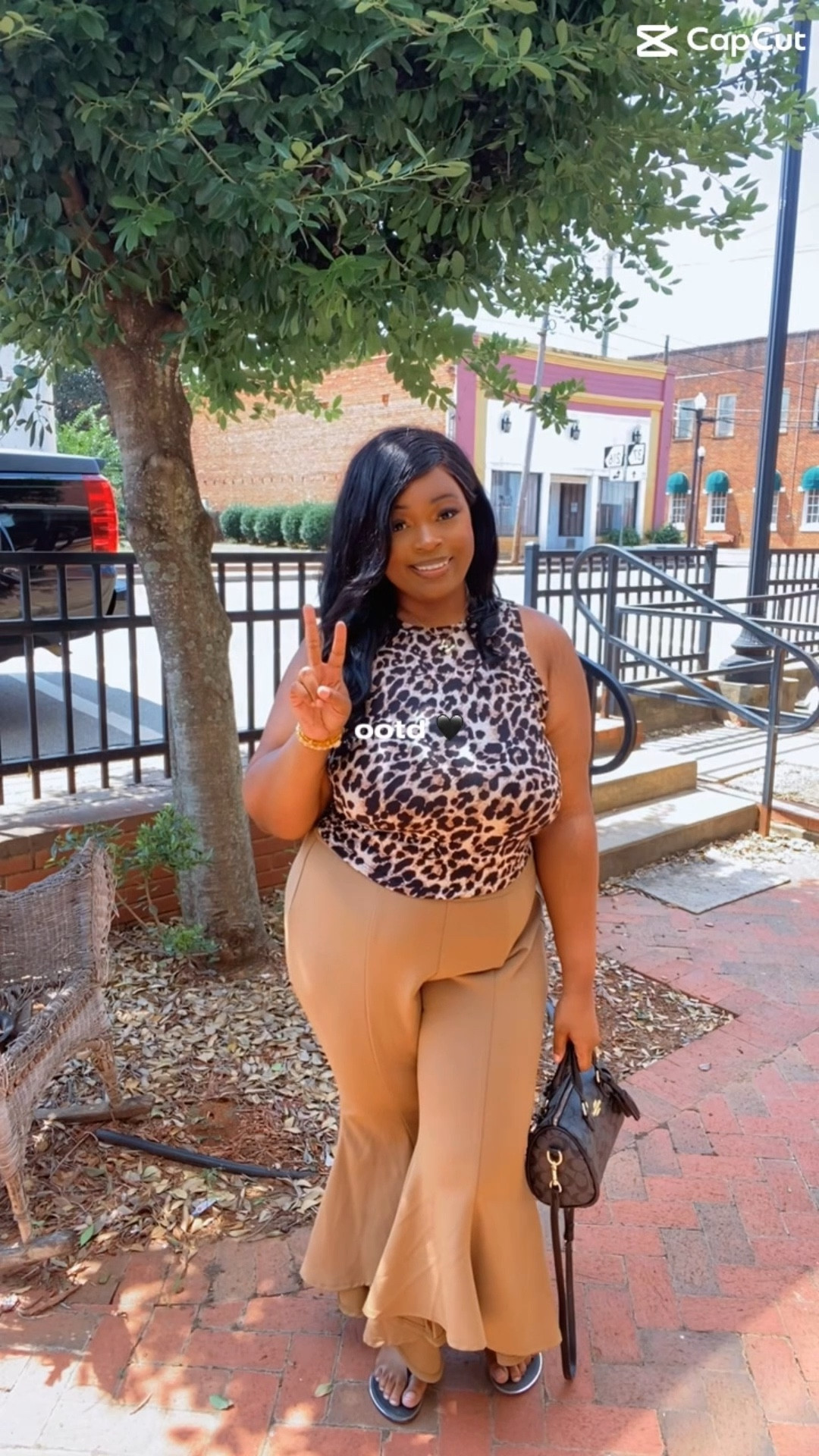 Outfit of the day 
Cheetah top 
Flared Pants
Coach Purse
Cute Sandals 

#LTKFindsUnder50 #LTKStyleTip #LTKPlusSize