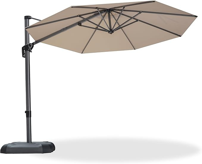 PURPLE LEAF 10 Feet Patio Umbrella Outdoor Cantilever Round Umbrella Aluminum Offset Umbrella wit... | Amazon (US)