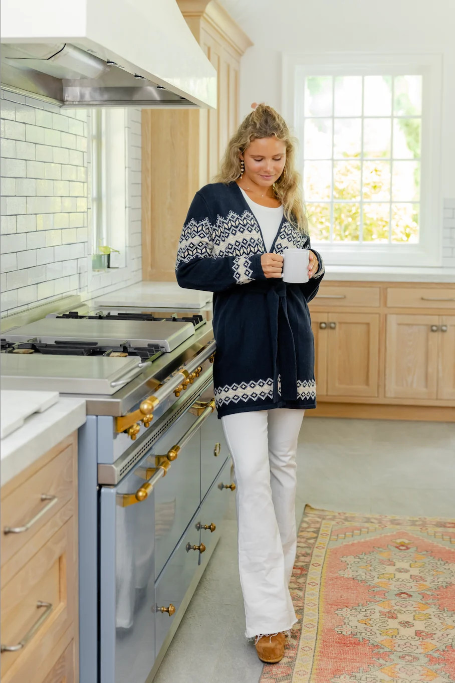 Navy Fair Isle Wrap Cardigan | Sail to Sable