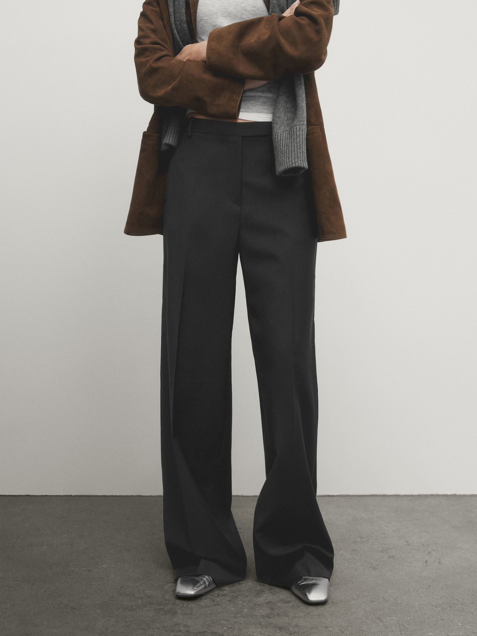 100% cool wool suit trousers | Massimo Dutti UK
