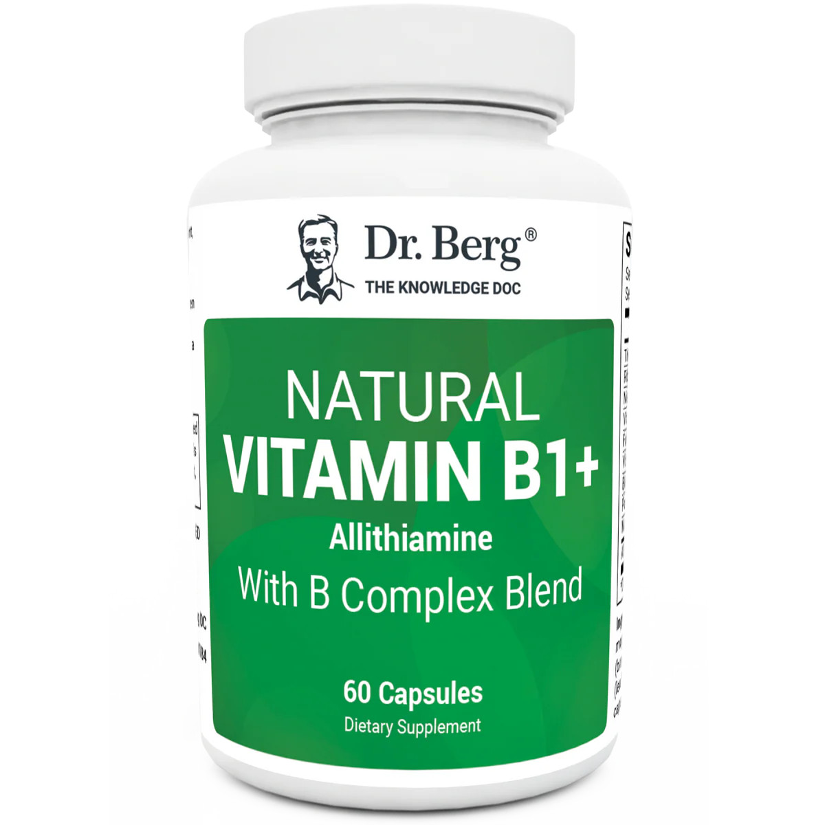 Natural Vitamin B1+ Allithiamine with B-Complex - 60 Capsules | Dr Berg
