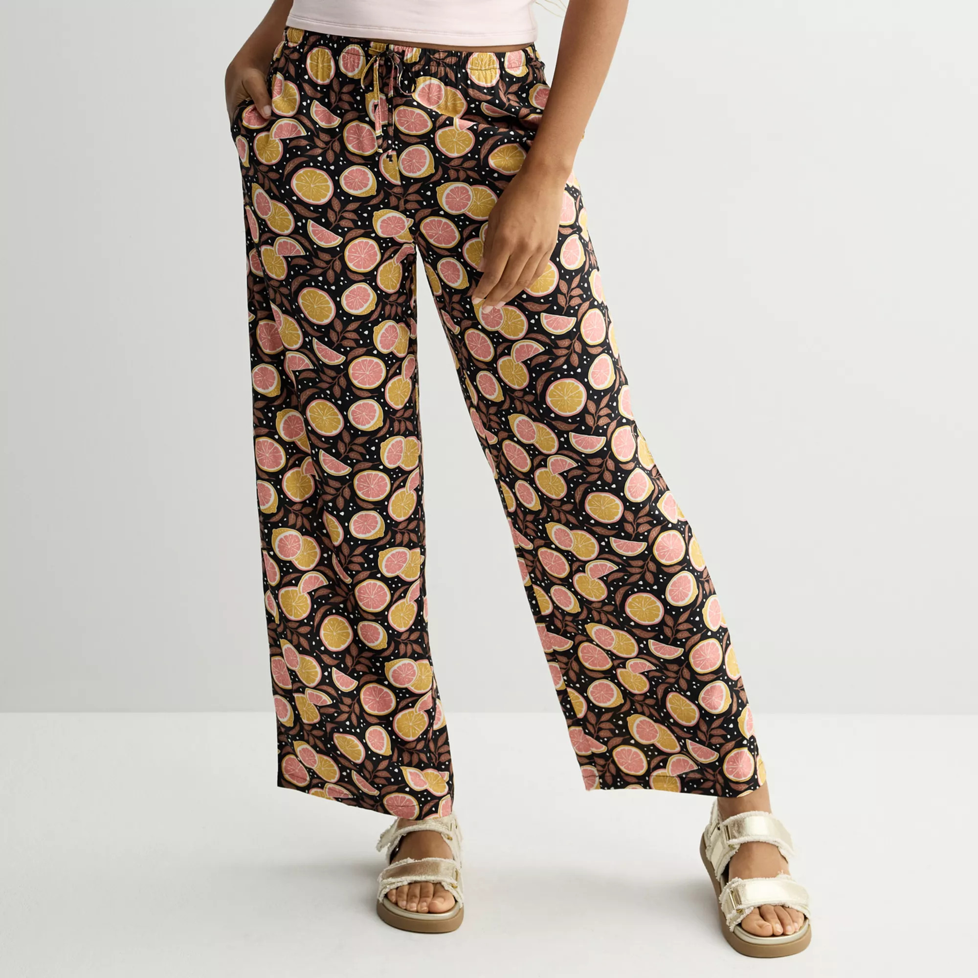 Juniors' Threads Of Luxx Printed Soft Pull On Pants | Kohl's