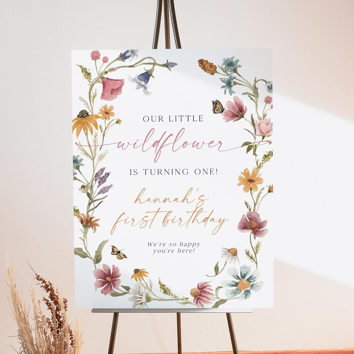 Camilla Wildflower 1St Birthday Welcome Sign Template, First Birthday Welcome, Floral Birthday Welcome, Girl First Birthday Signage, Personalized Any Age Birthday Welcome Sign, Birthday Welcome Sign | Amazon (US)