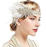 BABEYOND Vintage 1920s Flapper Headband Roaring 20s Great Gatsby Headpiece with Feather 1920s Flappe | Amazon (US)