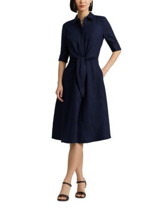Tie Front Linen Shirt Dress - Petite, Regular & Plus | Bloomingdale's (US)