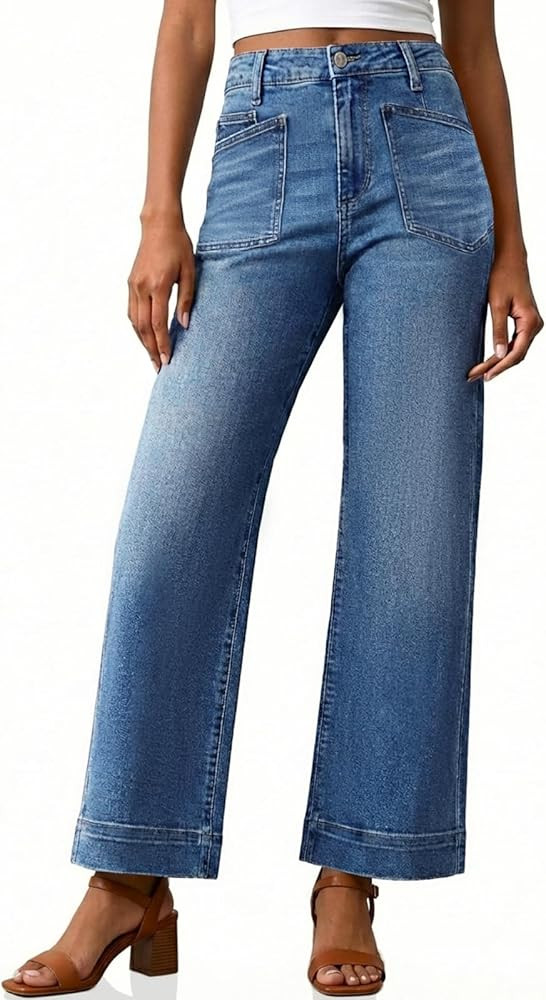 Cicy Bell Womens Cropped Wide Leg Jeans Stretchy High Waisted Trendy Capri Baggy Denim Ankle Pant... | Amazon (US)