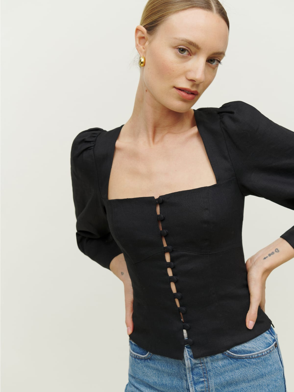 Micah Linen Top | Reformation (Global)