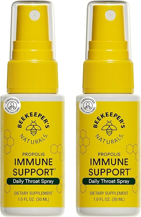Beekeeper's Naturals Propolis Throat Spray, Natural Immune Support & Sore Throat Relief - Antioxi... | Amazon (US)