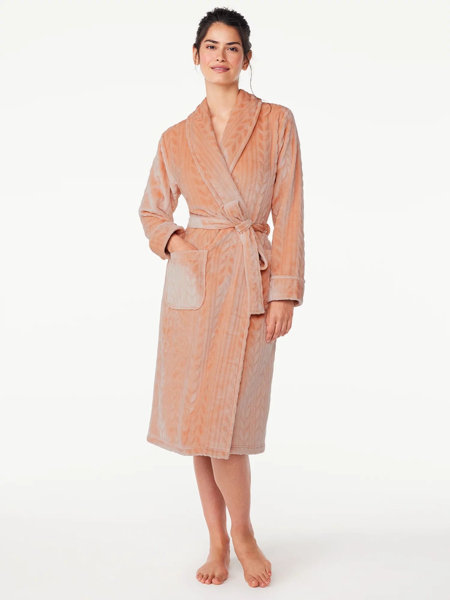 Joyspun Women's Plush Sleep Robe, Size S to 3X - Walmart.com | Walmart (US)