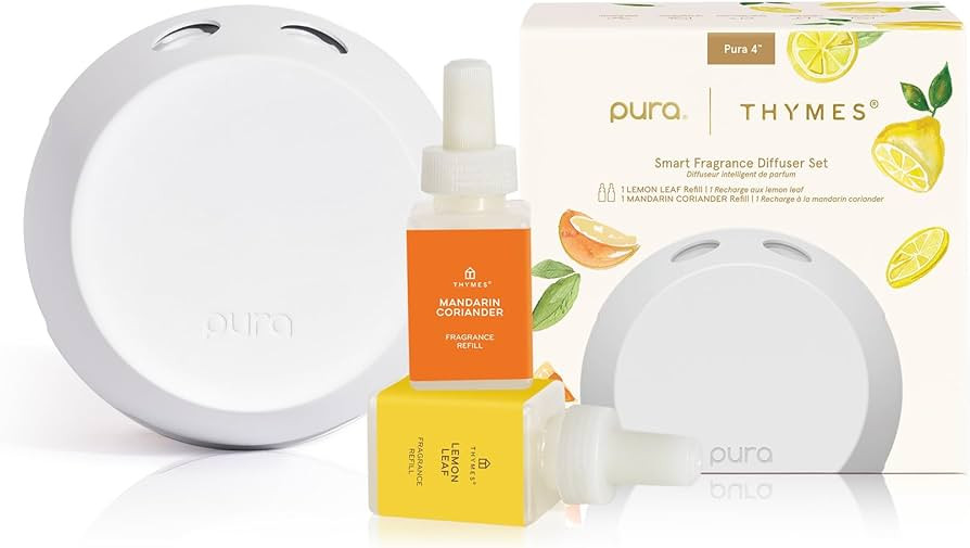 Thymes x Pura 4 - Smart Home Fragrance Diffuser Kit - Includes 1 Pura Diffuser + 2 Fragrance Refi... | Amazon (US)