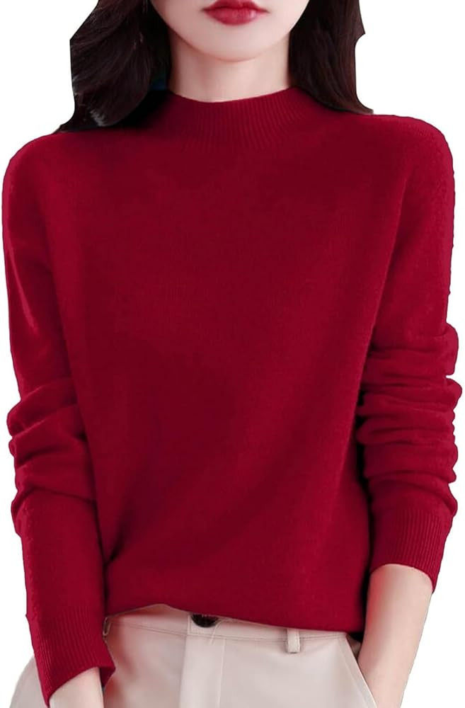 Cashmere Sweaters for Women Warm Cashmere Sweater Tops Turtleneck Light Long Sleeve Elegant Soft ... | Amazon (US)