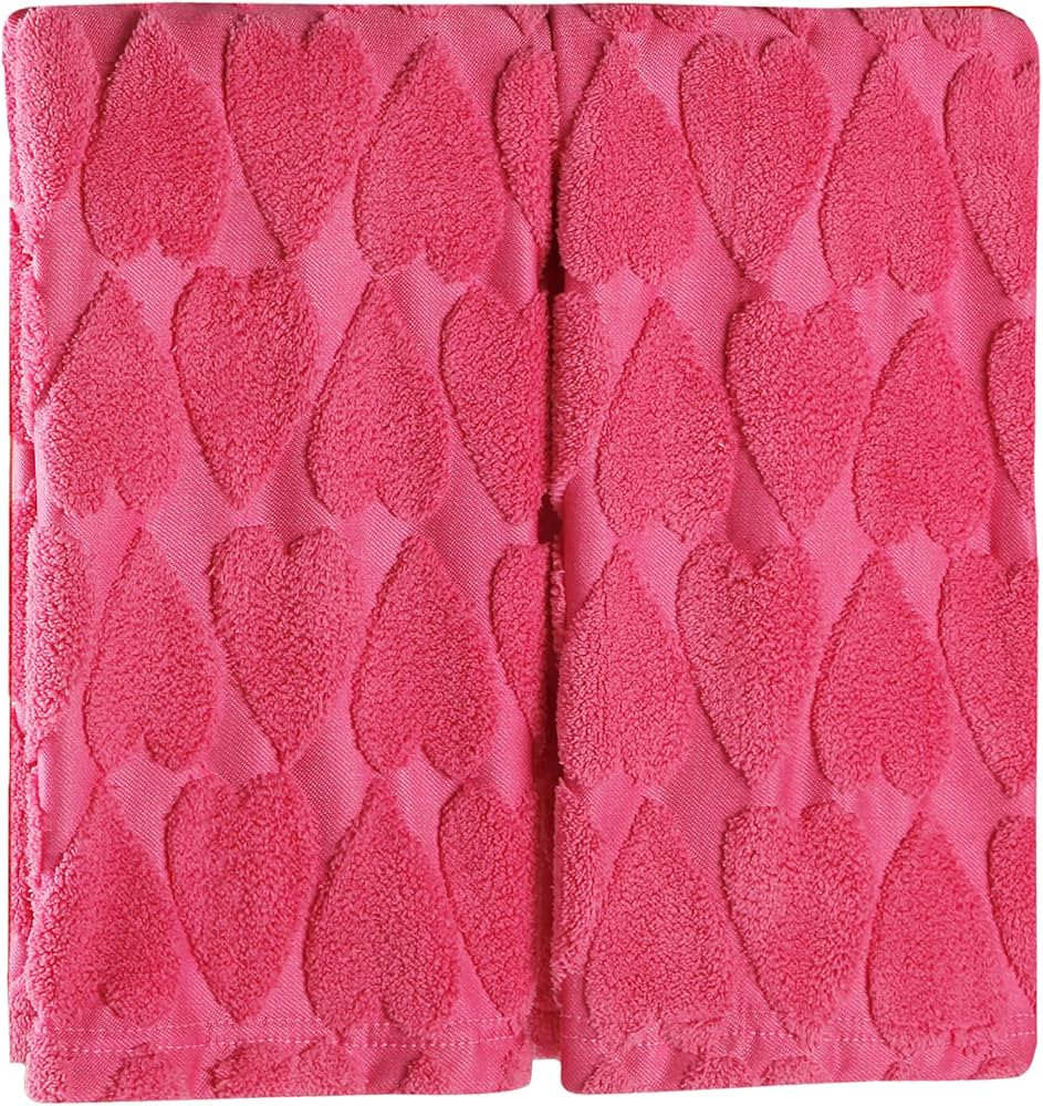Quera 2 Pack Heart Valentine's Day Hand Towels Pale Red Bathroom Decorative Towels Set for Drying... | Amazon (US)