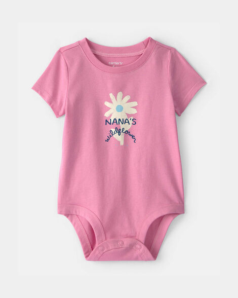 Baby Girl 'Nana's Wildflower' Graphic Bodysuit - Pink | Carter's Inc