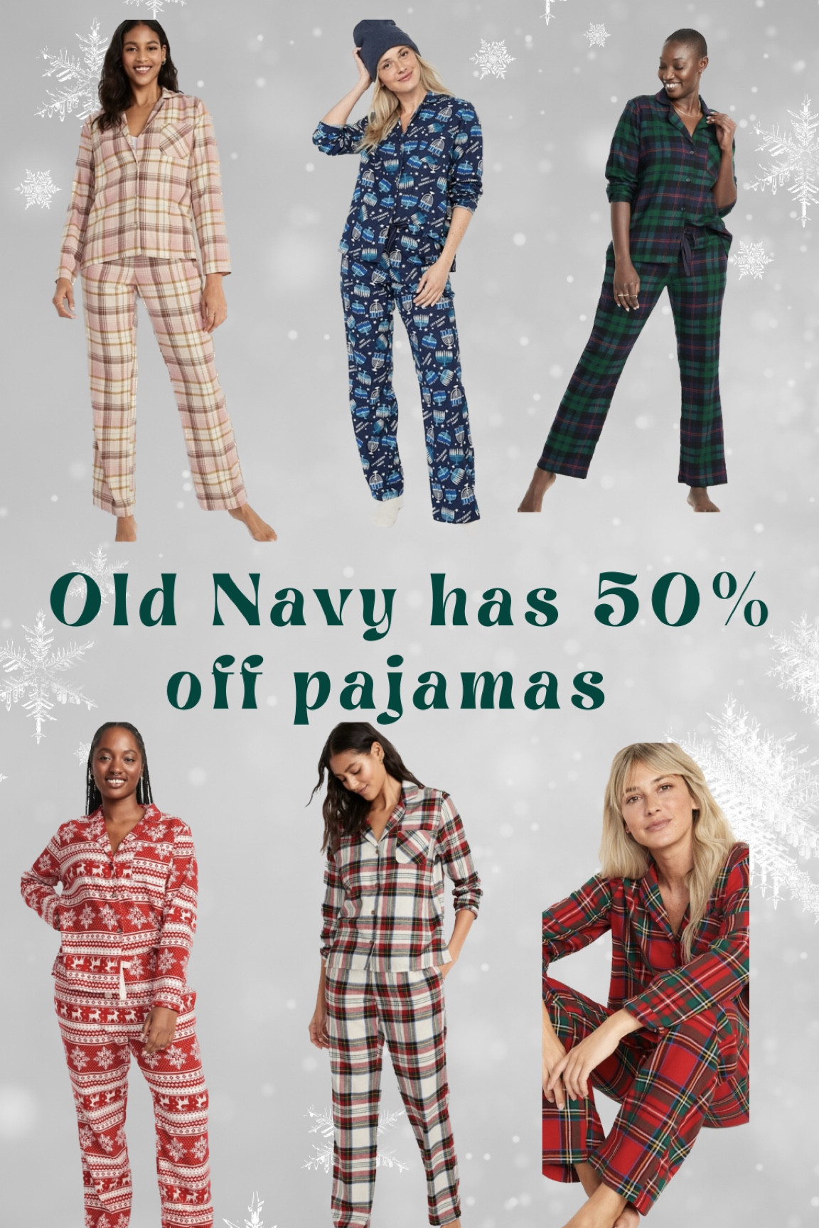 Old Navy has women’s flannel PJS 50% off! 