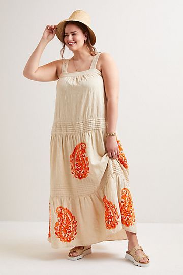 Felicity Embroidered Maxi Dress | Anthropologie (US)