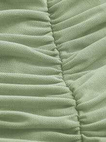 SHEIN MOD Solid Color Pleated Bodycon Cami Dress | SHEIN