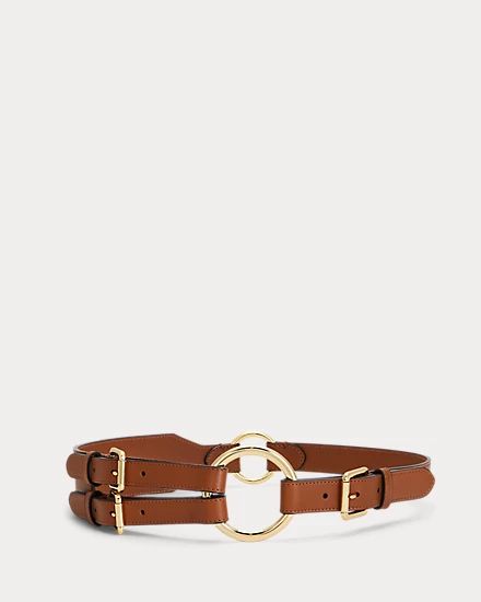 Tri-Strap O-Ring Leather Belt | Ralph Lauren (UK)