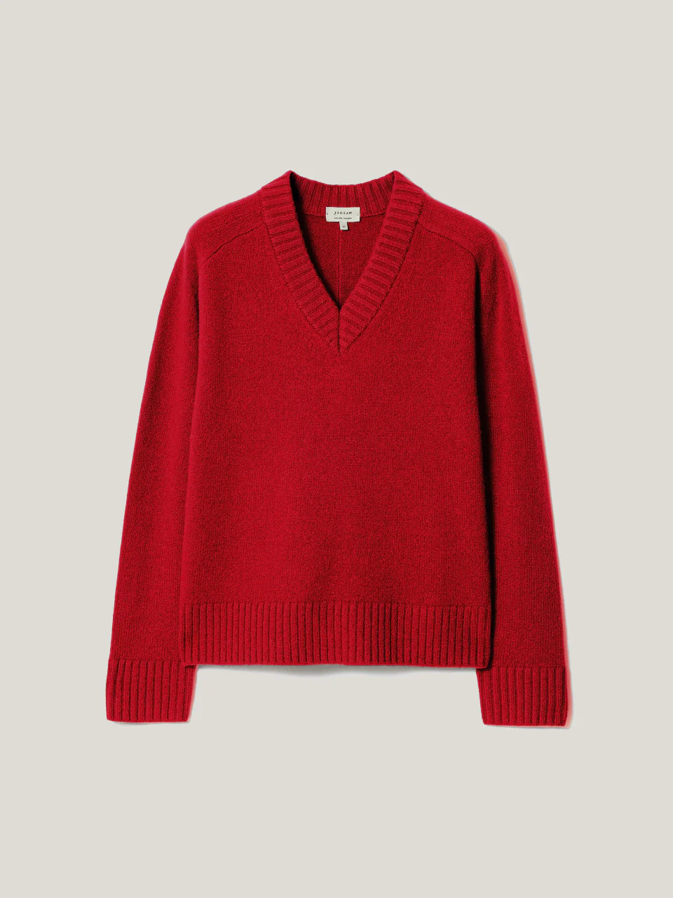 Wool Cashmere Blend V Neck Jumper | Red | Jigsaw (UK)