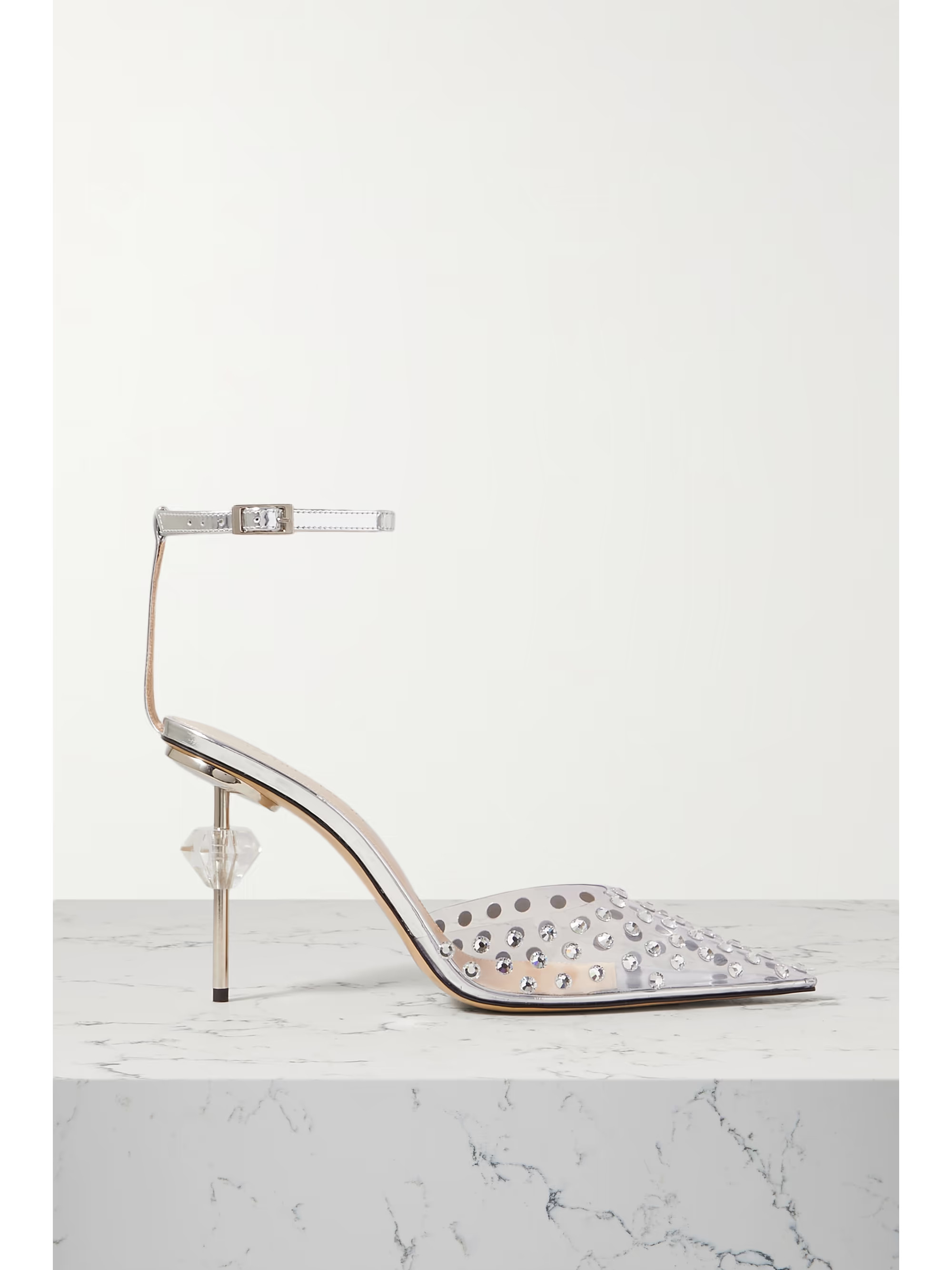 Paris crystal-embellished PVC and patent-leather sandals | NET-A-PORTER (UK & EU)