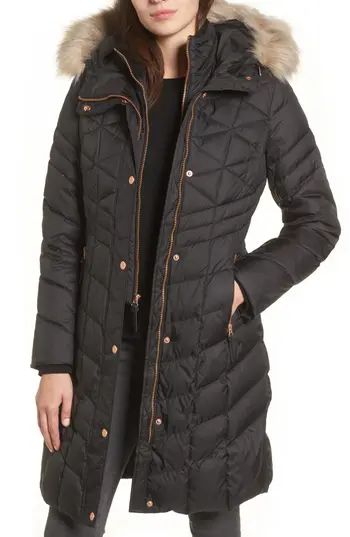 Women's Andrew Marc Meadow Down & Feather Fill Coat With Faux Fur Trim | Nordstrom