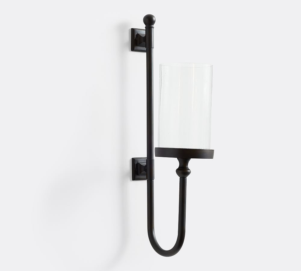 Parker Recycled Glass & Bronze Wall Mount Pillar Candle Holder | Pottery Barn (US)