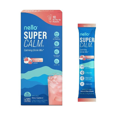 Nello Supercalm Calming Drink Mix Supplement Powder - Strawberries & Cream - 1.5oz/10ct | Target