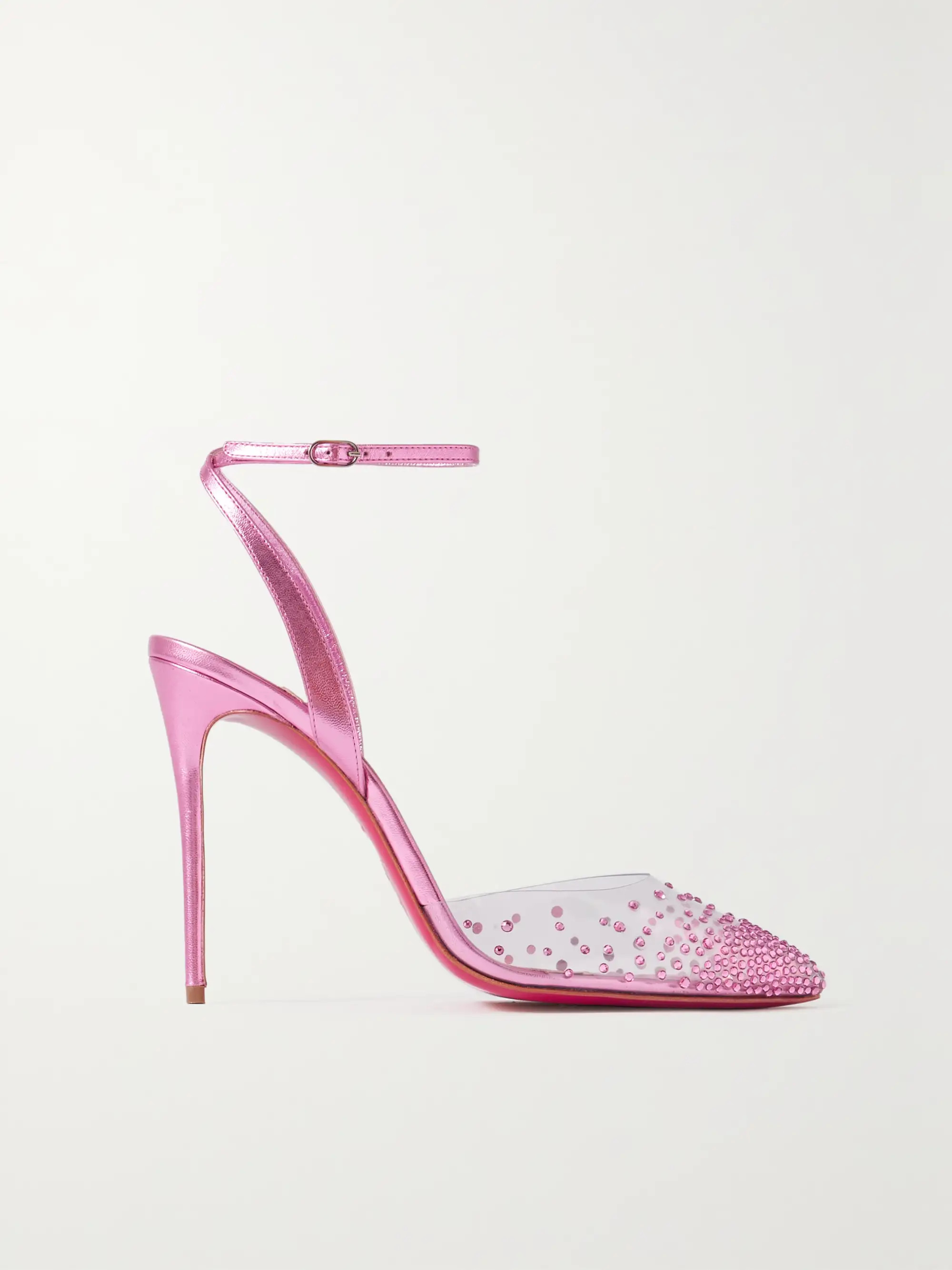 Spikaqueen 100 crystal-embellished PVC and metallic-leather pumps | NET-A-PORTER (UK & EU)