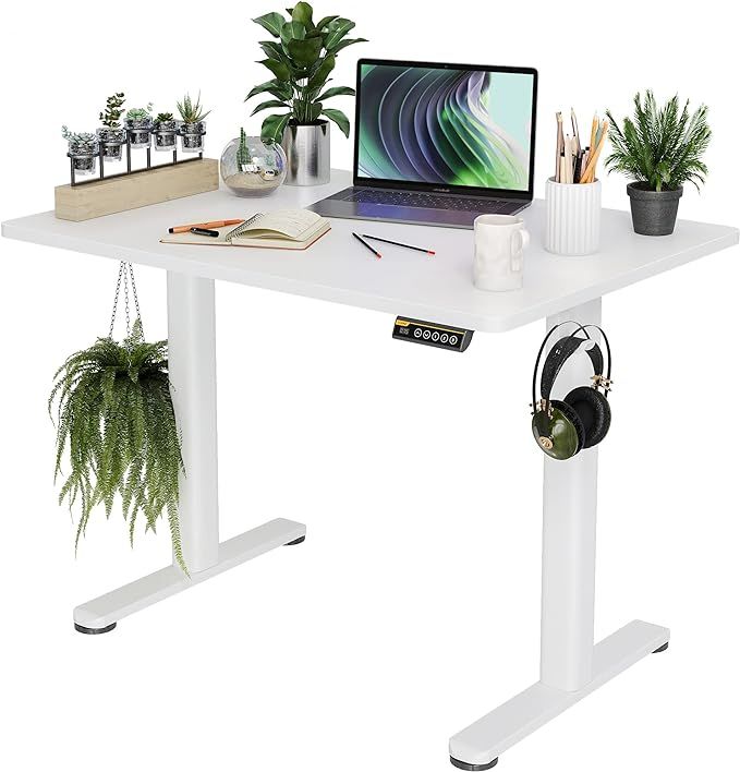 Electric Standing Desk, Adjustable Height Stand up Desk, 40x24 Inches Sit Stand Home Office Desk ... | Amazon (US)