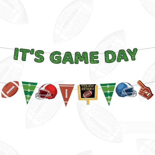 American Football Banner Football Hanging Banner for Sports Theme Party Decoration, It's Game Day Words Banners for Sports Party Decor Ball Game Home Gathering Hanging Accessories Supplies | Amazon (US)
