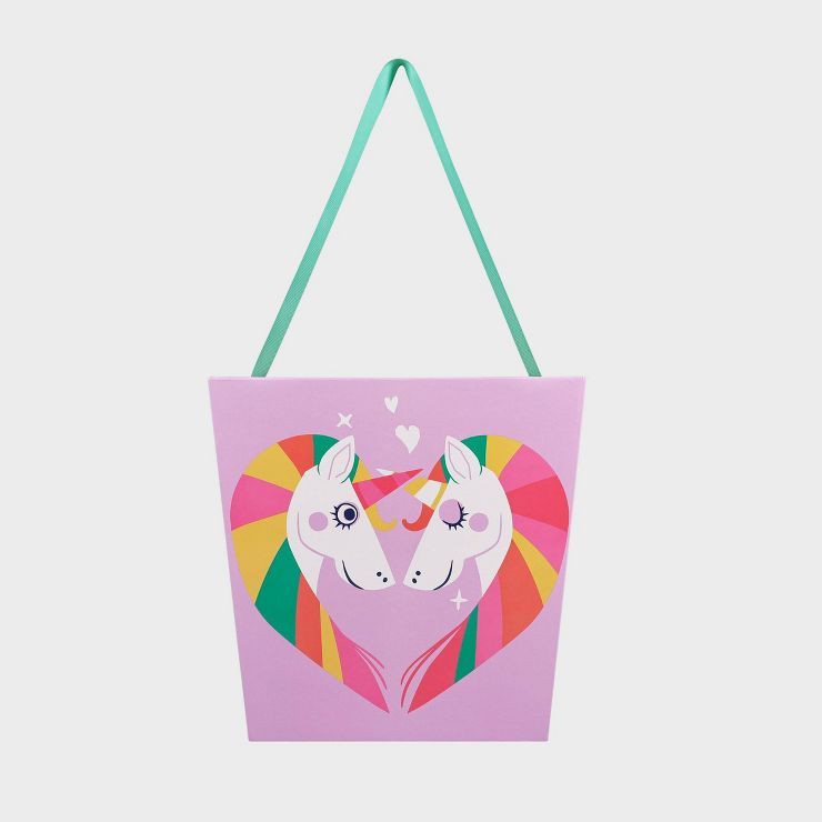 8"x8" Square Paper Valentine's Day Unicorn Decorative Bucket - Spritz™ | Target