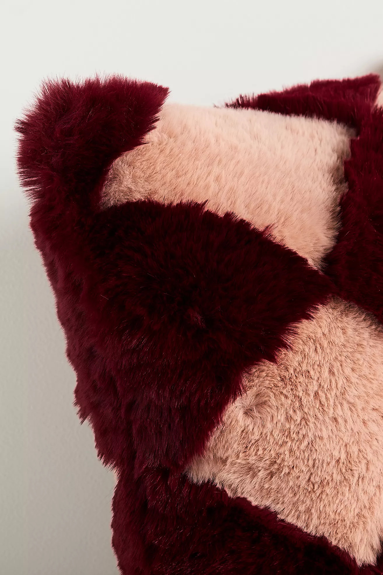 Chella Checkered Faux Fur Pillow | Anthropologie (US)